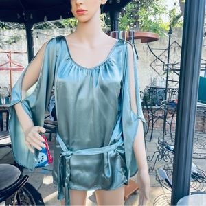 Silk sage color blouse